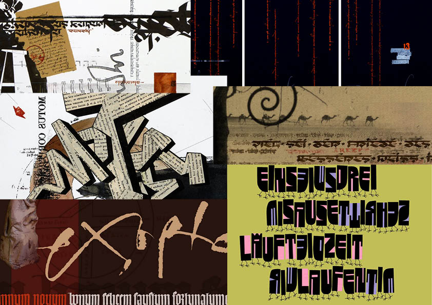 Collage built from Erich Meister's calligraphy artworks